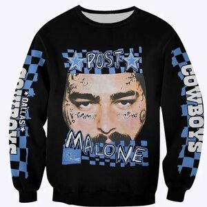 Post Malone Dallas Cowboys RARE LS T-Shirt Size Medium NWT